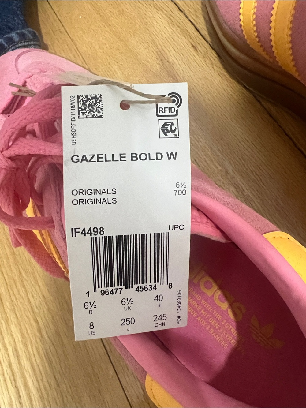 adidas Pink and Yellow Gazelle Platform Sneakers - Picture 6 of 6
